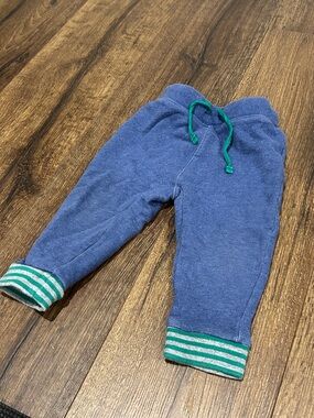 Baby Boden Blue Jogger Pants with Green Trim